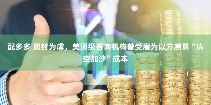 配多多 助纣为虐，美顶级咨询机构曾受雇为以方测算“清空加沙”成本
